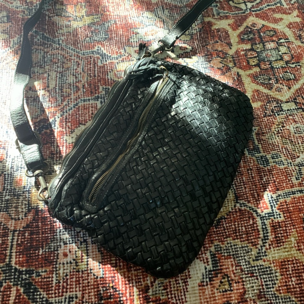 Genuine Leather Woven Handbag